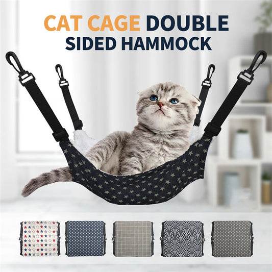 Lamb Fleece Cat Cage Hammock – Cozy Elevated Lounger for All Seasons 🐱❄️☀️ - The Fluffy Paw