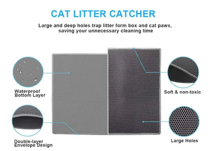 🐾 Honeycomb Cat Litter Mat – Waterproof &amp; Urine-Proof Pad 🐱 - The Fluffy Paw