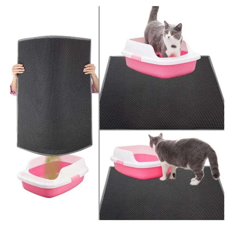 🐾 Honeycomb Cat Litter Mat – Waterproof &amp; Urine-Proof Pad 🐱 - The Fluffy Paw